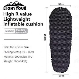 Light Tour Ultralight R3.5/R5.8 Insulated Sleeping Pad 20D Nylon